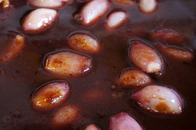 Shallots in red wine