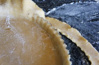 pressing the dough edges down