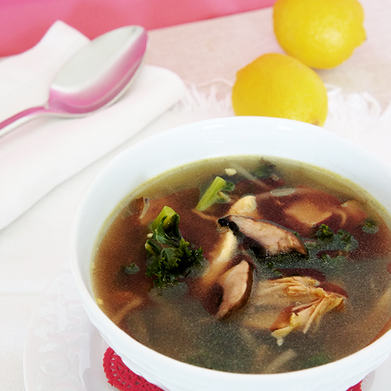 Kale and portobello protein soup
