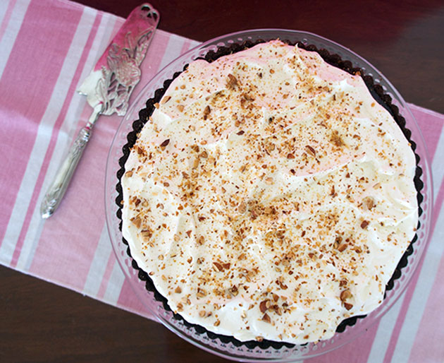 Chocolate banana almond tart